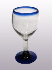  / Cobalt Blue Rim 7 oz Small Wine Glasses (set of 6)
